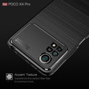 For Xiaomi Poco X4 Pro 5G Brushed Texture Carbon Fiber TPU Phone Case(Black)