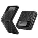 For Samsung Galaxy Z Flip3 5G Rhombus Hinge Phone Case(Black)