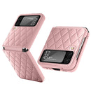 For Samsung Galaxy Z Flip3 5G Rhombus Hinge Phone Case(Pink)