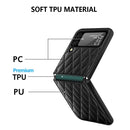 For Samsung Galaxy Z Flip3 5G Rhombus Hinge Phone Case(Black)