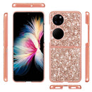 For Huawei P50 Pocket Glitter Powder Shockproof TPU Folding Phone Case(Black)