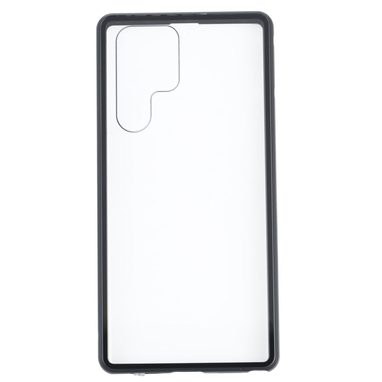 For Samsung Galaxy S22 Ultra 5G HD Magnetic Metal Tempered Glass Phone Case(Black)
