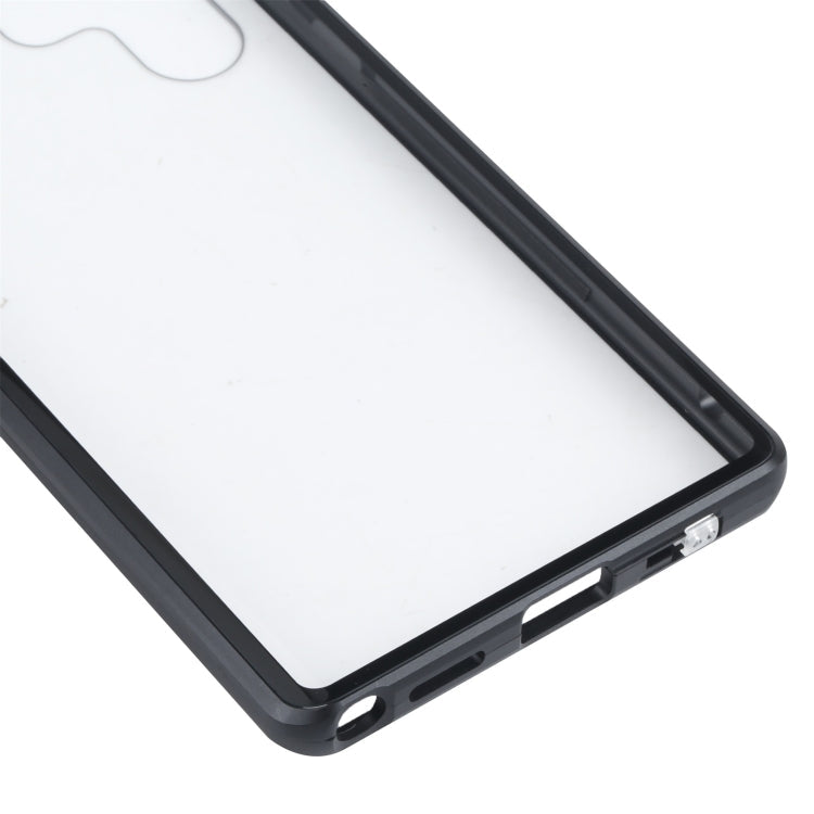 For Samsung Galaxy S22 Ultra 5G HD Magnetic Metal Tempered Glass Phone Case(Black)