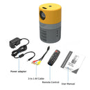 T400 100 inch Screen 3000 Lumens LED Mini Projector, Plug Type:US Plug(Grey Yellow)