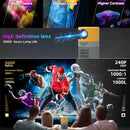 T400 100 inch Screen 3000 Lumens LED Mini Projector, Plug Type:AU Plug(Grey Yellow)