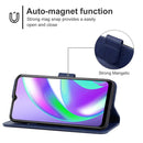 Leather Phone Case For OPPO Realme C12(Blue)