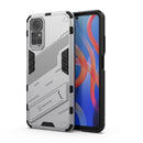 For Xiaomi Redmi Note 11 / Note 11S Global Punk Armor 2 in 1 PC + TPU Shockproof Phone Case with Invisible Holder(White)