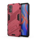 For Xiaomi Redmi Note 11 / Note 11S Global Punk Armor 2 in 1 PC + TPU Shockproof Phone Case with Invisible Holder(Light Red)