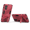 For Xiaomi Redmi Note 11 / Note 11S Global Punk Armor 2 in 1 PC + TPU Shockproof Phone Case with Invisible Holder(Light Red)