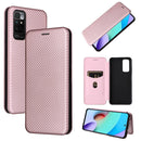 For Xiaomi Redmi Note 11 / Note 11S Global Carbon Fiber Texture Horizontal Flip PU Phone Case(Pink)
