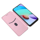 For Xiaomi Redmi Note 11 / Note 11S Global Carbon Fiber Texture Horizontal Flip PU Phone Case(Pink)