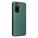 For Xiaomi Redmi Note 11 / Note 11S Global Carbon Fiber Texture Horizontal Flip PU Phone Case(Green)