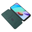 For Xiaomi Redmi Note 11 / Note 11S Global Carbon Fiber Texture Horizontal Flip PU Phone Case(Green)