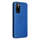 For Xiaomi Redmi Note 11 / Note 11S Global Carbon Fiber Texture Horizontal Flip PU Phone Case(Blue)