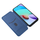 For Xiaomi Redmi Note 11 / Note 11S Global Carbon Fiber Texture Horizontal Flip PU Phone Case(Blue)
