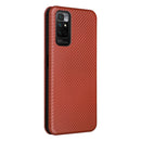 For Xiaomi Redmi Note 11 / Note 11S Global Carbon Fiber Texture Horizontal Flip PU Phone Case(Brown)