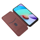 For Xiaomi Redmi Note 11 / Note 11S Global Carbon Fiber Texture Horizontal Flip PU Phone Case(Brown)