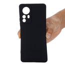 For Xiaomi 12 Pro Pure Color Liquid Silicone Phone Case(Black)