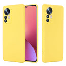 For Xiaomi 12 Pro Pure Color Liquid Silicone Phone Case(Yellow)