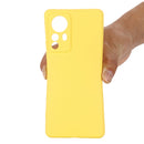 For Xiaomi 12 Pro Pure Color Liquid Silicone Phone Case(Yellow)