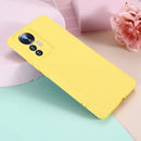 For Xiaomi 12 Pro Pure Color Liquid Silicone Phone Case(Yellow)
