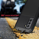 For Samsung Galaxy S22+ 5G Shockproof Waterproof Silicone + Zinc Alloy Phone Case(Black)
