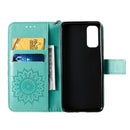 For Galaxy S20 Sun Print Horizontal Flip Protective Case with Holder & Card Slots & Wallet(Green)