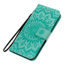 For Galaxy S20 Sun Print Horizontal Flip Protective Case with Holder & Card Slots & Wallet(Green)