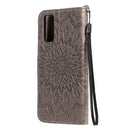 For Galaxy S20 Sun Print Horizontal Flip Protective Case with Holder & Card Slots & Wallet(Gray)