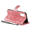 For Galaxy S20 Sun Print Horizontal Flip Protective Case with Holder & Card Slots & Wallet(Pink)