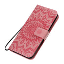 For Galaxy S20 Sun Print Horizontal Flip Protective Case with Holder & Card Slots & Wallet(Pink)