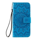 For Galaxy S20 Sun Print Horizontal Flip Protective Case with Holder & Card Slots & Wallet(Blue)