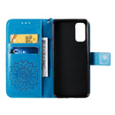 For Galaxy S20 Sun Print Horizontal Flip Protective Case with Holder & Card Slots & Wallet(Blue)