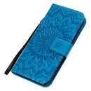 For Galaxy S20 Sun Print Horizontal Flip Protective Case with Holder & Card Slots & Wallet(Blue)