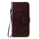 For Galaxy S20 Sun Print Horizontal Flip Protective Case with Holder & Card Slots & Wallet(Brown)
