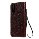 For Galaxy S20 Sun Print Horizontal Flip Protective Case with Holder & Card Slots & Wallet(Brown)
