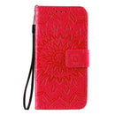 For Galaxy S20 Sun Print Horizontal Flip Protective Case with Holder & Card Slots & Wallet(Red)