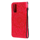 For Galaxy S20 Sun Print Horizontal Flip Protective Case with Holder & Card Slots & Wallet(Red)