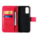For Galaxy S20 Sun Print Horizontal Flip Protective Case with Holder & Card Slots & Wallet(Red)