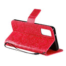 For Galaxy S20 Sun Print Horizontal Flip Protective Case with Holder & Card Slots & Wallet(Red)