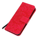 For Galaxy S20 Sun Print Horizontal Flip Protective Case with Holder & Card Slots & Wallet(Red)