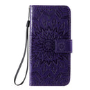 For Galaxy S20 Sun Print Horizontal Flip Protective Case with Holder & Card Slots & Wallet(Purple)