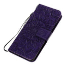 For Galaxy S20 Sun Print Horizontal Flip Protective Case with Holder & Card Slots & Wallet(Purple)