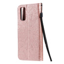 For Galaxy S20 Sun Print Horizontal Flip Protective Case with Holder & Card Slots & Wallet(Rose Gold)