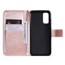 For Galaxy S20 Sun Print Horizontal Flip Protective Case with Holder & Card Slots & Wallet(Rose Gold)