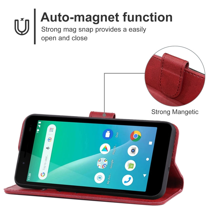 For Unimax UMX U696CL Leather Phone Case(Red)