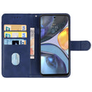 For Motorola Moto G22 / Moto E32s Leather Phone Case(Blue)