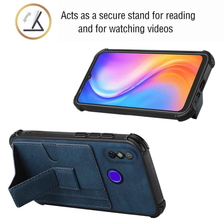 For Tecno Spark Go 2020 / Spark 6 Go Dream Holder Card Bag Shockproof Phone Case(Blue)