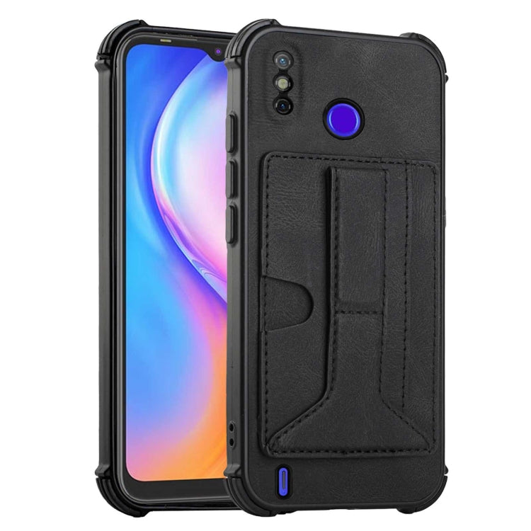 For Tecno Spark Go 2020 / Spark 6 Go Dream Holder Card Bag Shockproof Phone Case(Black)