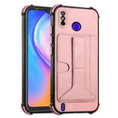 For Tecno Spark Go 2020 / Spark 6 Go Dream Holder Card Bag Shockproof Phone Case(Rose Gold)